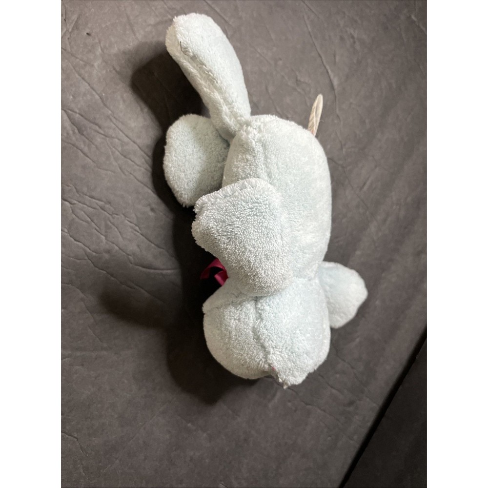 Sugar Loaf Light Blue Frog Plush With Pink Bow Stuffed Animal Lovey Toy - Picture 9 of 10